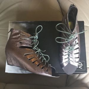 DV Dolce Vita Gladiator Wedge Silver LaceUp Sandal